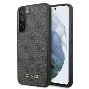 Guess GUHCS22SG4GFGR S22 S901 szürke 4G fém arany logós keménytok