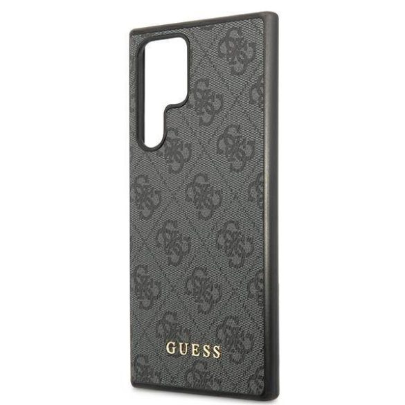 Guess GUHCS22LG4GFGR S22 Ultra S908 szürke 4G fém arany logós keménytok