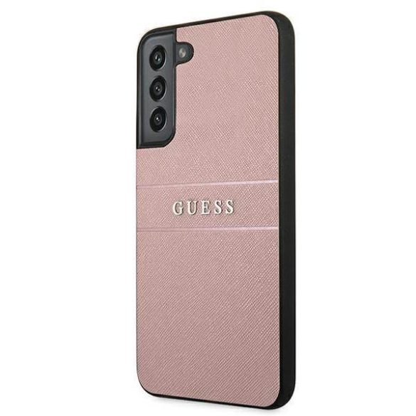 Guess GUHCS22MPSASBPI S22+ S906 rózsaszín Saffiano Stripe tok