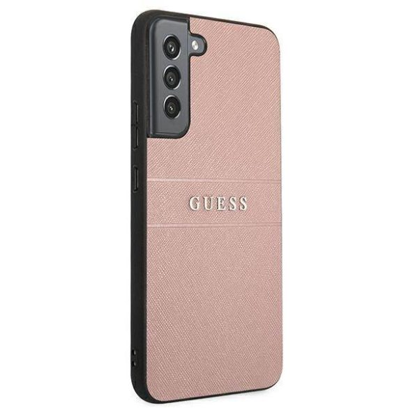 Guess GUHCS22MPSASBPI S22+ S906 rózsaszín Saffiano Stripe tok