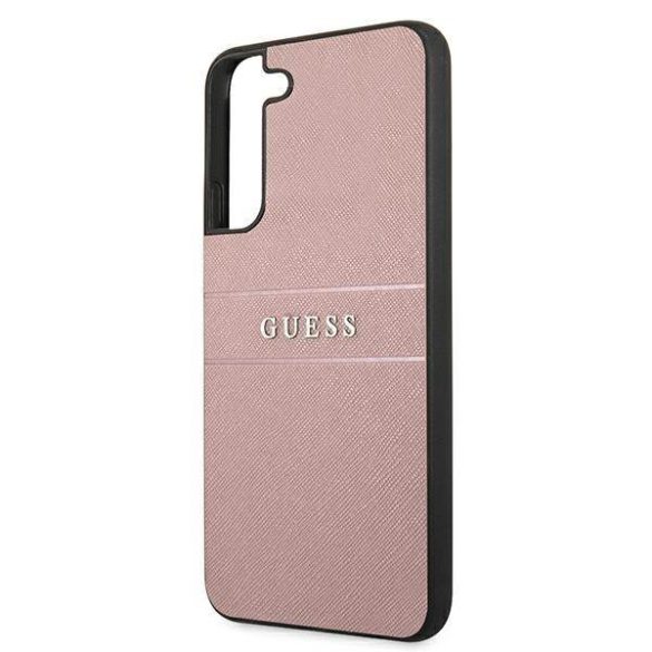 Guess GUHCS22MPSASBPI S22+ S906 rózsaszín Saffiano Stripe tok