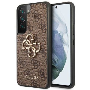 Guess GUHCS22S4GMGBR S901 S22 barna 4G nagy fém logós keménytok