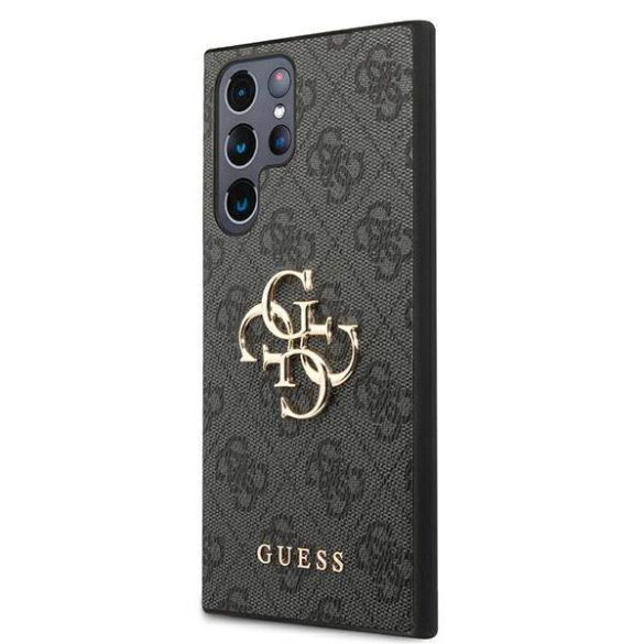 Guess GUHCS22L4GMGGR S908 S22 Ultra szürke 4G nagy fém logós keménytok