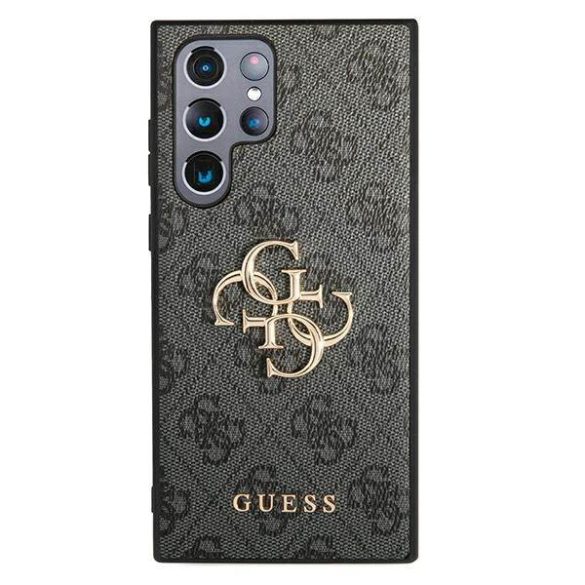 Guess GUHCS22L4GMGGR S908 S22 Ultra szürke 4G nagy fém logós keménytok