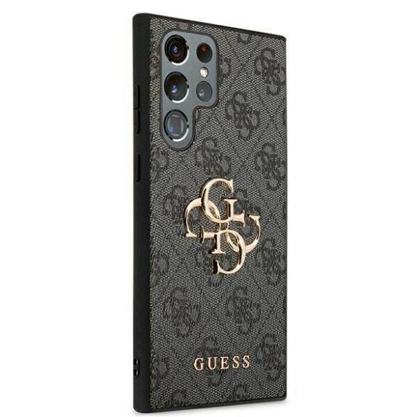 Guess GUHCS22L4GMGGR S908 S22 Ultra szürke 4G nagy fém logós keménytok