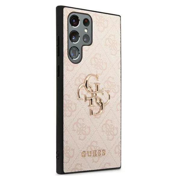Guess GUHCS22L4GMGPI S908 S22 Ultra rózsaszín 4G nagy fém logós keménytok
