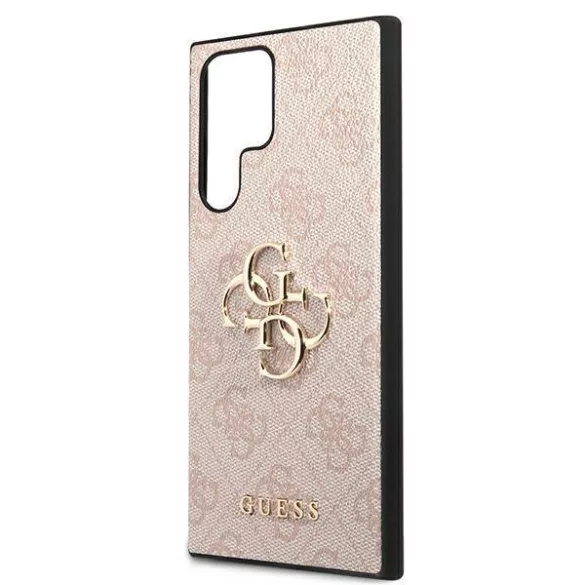 Guess GUHCS22L4GMGPI S908 S22 Ultra rózsaszín 4G nagy fém logós keménytok