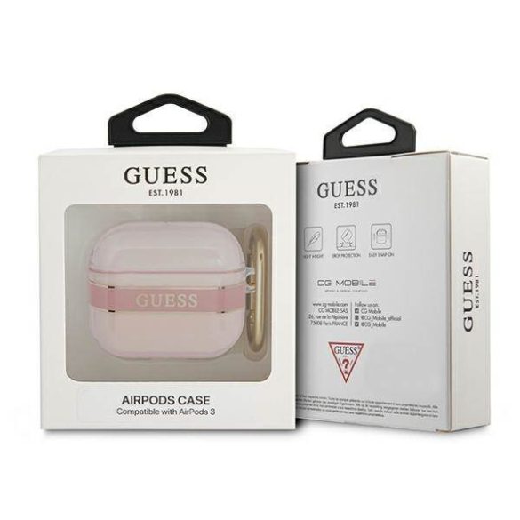 Guess GUA3HHTSP AirPods 3 rózsaszín Strap Collection tok