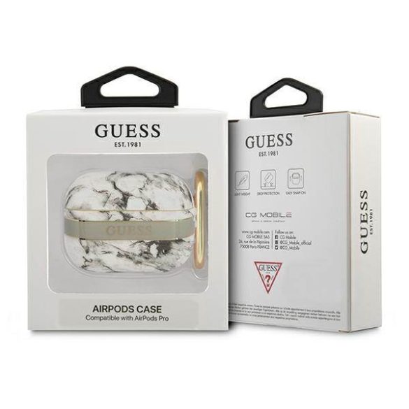 Guess GUAPHCHMAG AirPods Pro szürke Marble Strap Collection tok