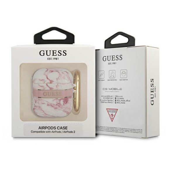 Guess GUA2HCHMAP AirPods 1/2 tok rózsaszín Marble Strap kollekció