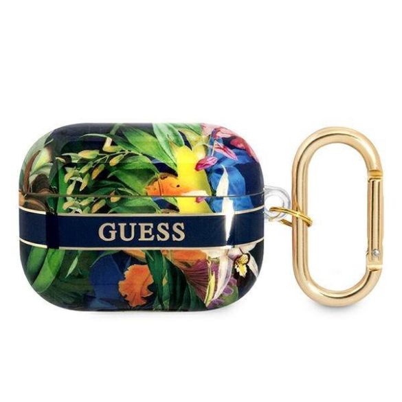 Guess GUAPHHHFLB AirPods Pro kék Flower Strap Collection tok