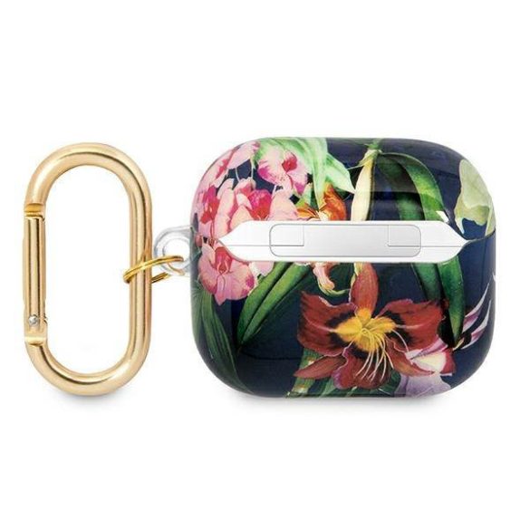 Guess GUA3HHHFLB AirPods 3 kék Flower Strap Collection tok