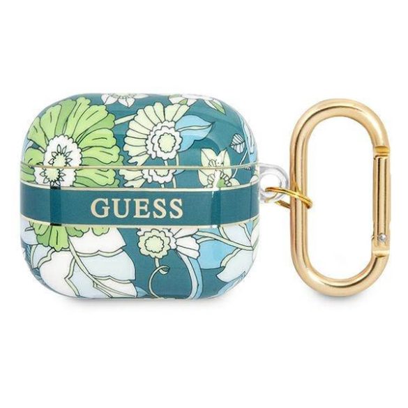 Guess GUA3HHFLN AirPods 3 zöld Flower Strap Collection tok