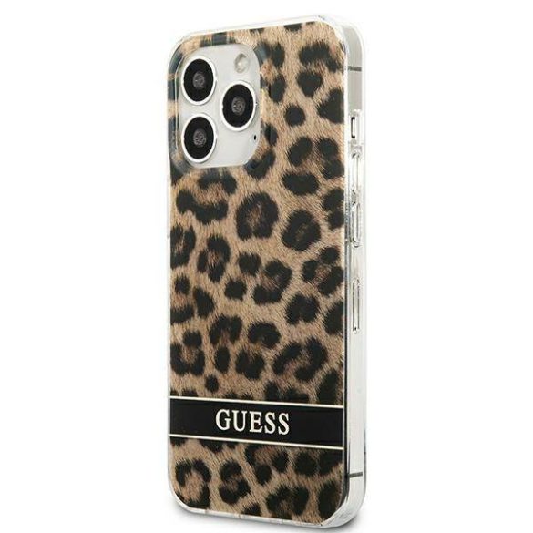 Guess GUHCP13LHSLEOW iPhone 13 Pro / 13 6,1" barna Leopárd keménytok