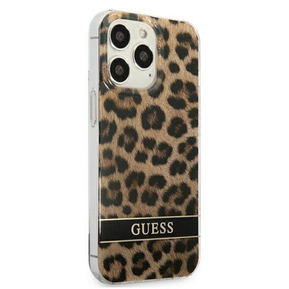 Guess GUHCP13LHSLEOW iPhone 13 Pro / 13 6,1" barna Leopárd keménytok