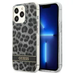   Guess GUHCP13LHSLEOK iPhone 13 Pro / 13 6,1" szürke Leopárd keménytok