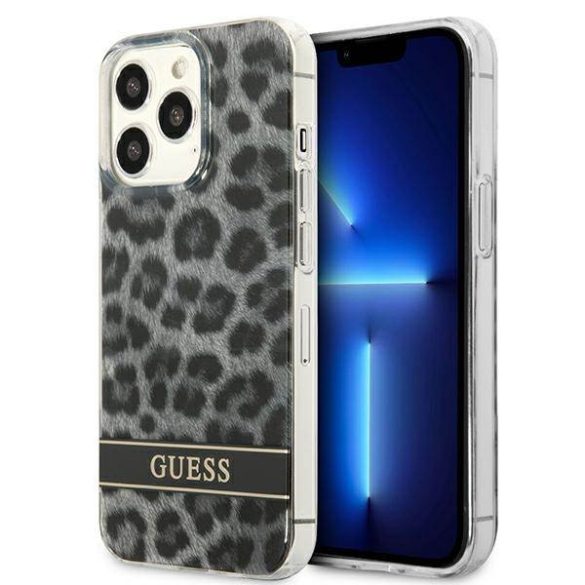 Guess GUHCP13LHSLEOK iPhone 13 Pro / 13 6,1" szürke Leopárd keménytok