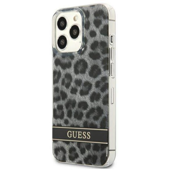 Guess GUHCP13LHSLEOK iPhone 13 Pro / 13 6,1" szürke Leopárd keménytok