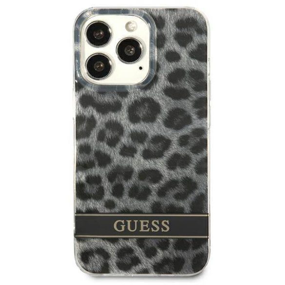 Guess GUHCP13LHSLEOK iPhone 13 Pro / 13 6,1" szürke Leopárd keménytok