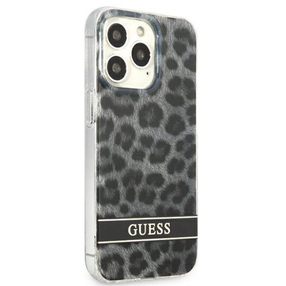 Guess GUHCP13LHSLEOK iPhone 13 Pro / 13 6,1" szürke Leopárd keménytok