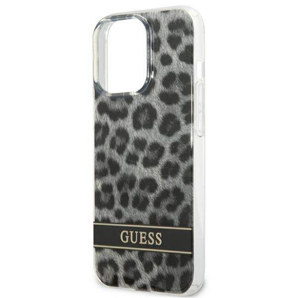 Guess GUHCP13LHSLEOK iPhone 13 Pro / 13 6,1" szürke Leopárd keménytok