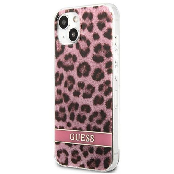 Guess GUHCP13SHSLEOP iPhone 13 mini 5,4" rózsaszín Leopárd keménytok