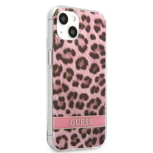 Guess GUHCP13SHSLEOP iPhone 13 mini 5,4" rózsaszín Leopárd keménytok