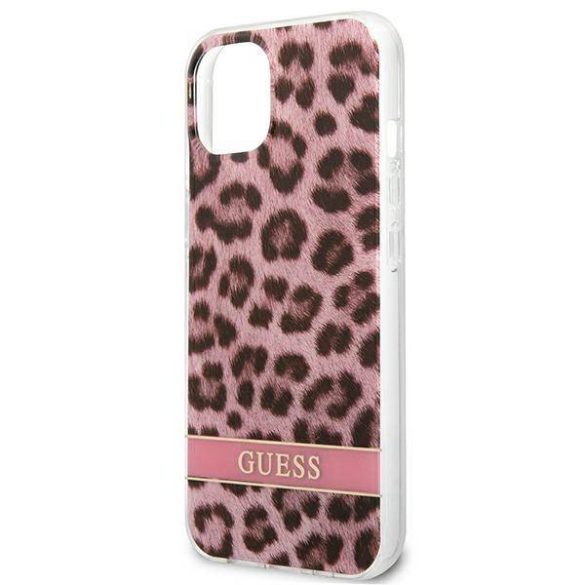 Guess GUHCP13SHSLEOP iPhone 13 mini 5,4" rózsaszín Leopárd keménytok