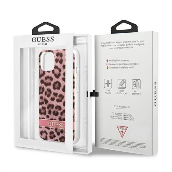 Guess GUHCP13SHSLEOP iPhone 13 mini 5,4" rózsaszín Leopárd keménytok