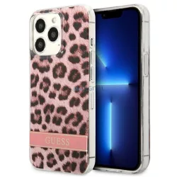   Guess GUHCP13LHSLEOP iPhone 13 Pro / 13 6,1" rózsaszín Leopard keménytok