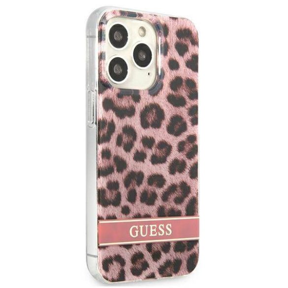 Guess GUHCP13LHSLEOP iPhone 13 Pro / 13 6,1" rózsaszín Leopard keménytok