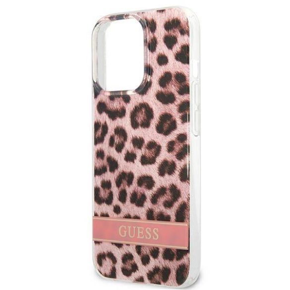 Guess GUHCP13LHSLEOP iPhone 13 Pro / 13 6,1" rózsaszín Leopard keménytok