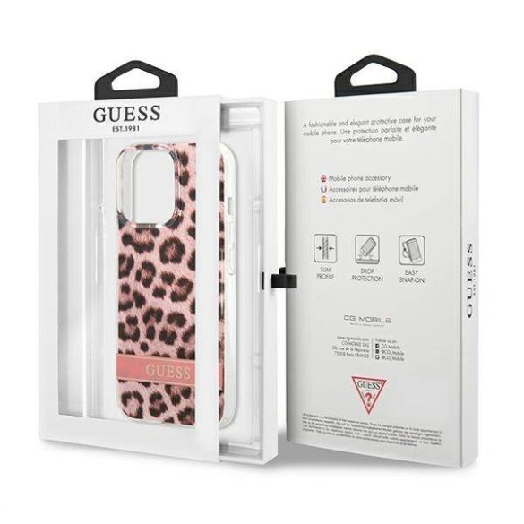 Guess GUHCP13LHSLEOP iPhone 13 Pro / 13 6,1" rózsaszín Leopard keménytok