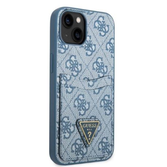 Guess GUHCP13SP4TPB iPhone 13 mini 5,4" kék 4G háromszög logó Cardslot keménytok