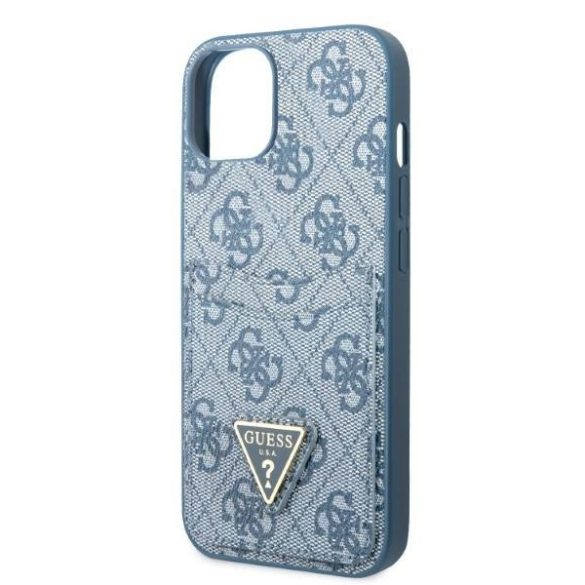 Guess GUHCP13SP4TPB iPhone 13 mini 5,4" kék 4G háromszög logó Cardslot keménytok