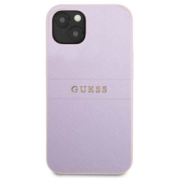 Guess GUHCP13SPSASBPU iPhone 13 mini 5,4" lila Saffiano Hot Stamp & Metal Logo tok