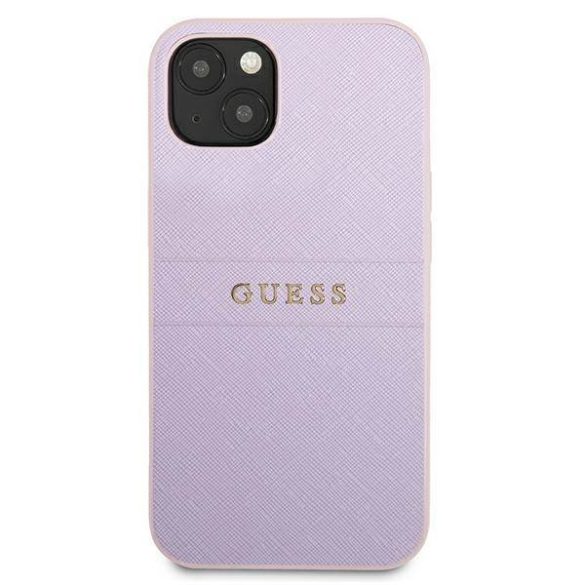 Guess GUHCP13MPSASBPU iPhone 13 6.1" lila szafiano beleégetett logó és fém logó tok