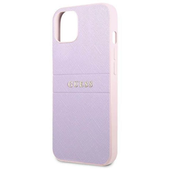 Guess GUHCP13MPSASBPU iPhone 13 6.1" lila szafiano beleégetett logó és fém logó tok