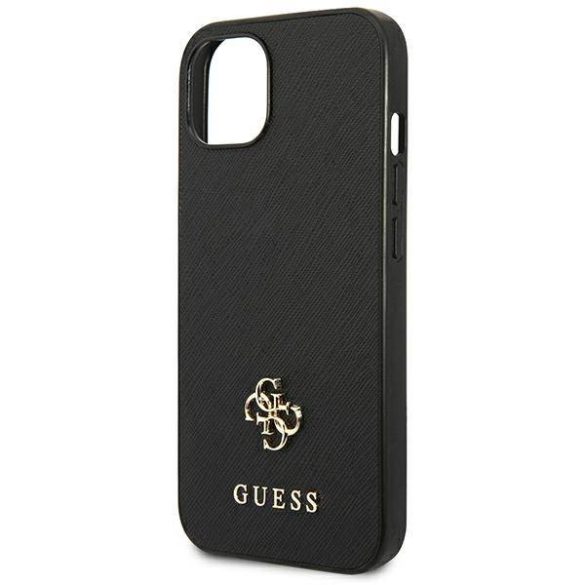 Guess GUHCP13SPS4MK iPhone 13 mini 5,4" fekete Saffiano 4G kis fém logós keménytok