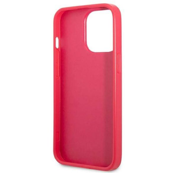 Guess GUHCP13XPS4MF iPhone 13 Pro Max 6,7" rózsaszín Saffiano 4G kis fém logós keménytok