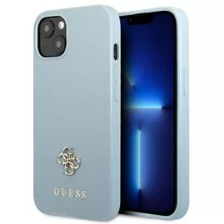   Guess GUHCP13SPS4MB iPhone 13 mini 5,4" kék Saffiano 4G kis fém logós keménytok