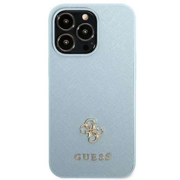 Guess GUHCP13LPS4MB iPhone 13 Pro / 13 6,1" kék Saffiano 4G kis fém logós keménytok