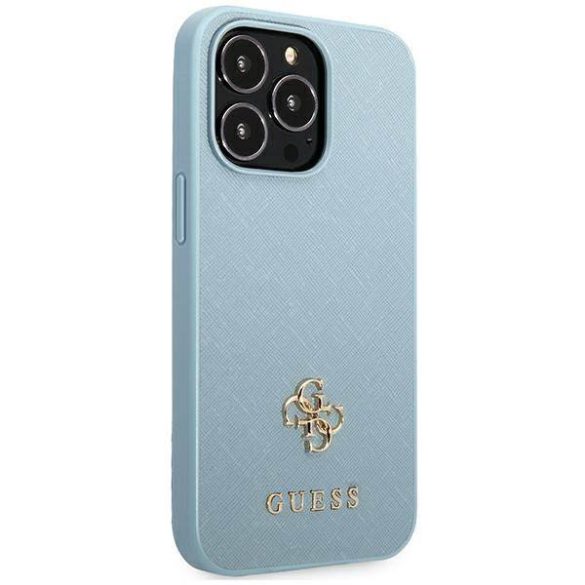 Guess GUHCP13LPS4MB iPhone 13 Pro / 13 6,1" kék Saffiano 4G kis fém logós keménytok