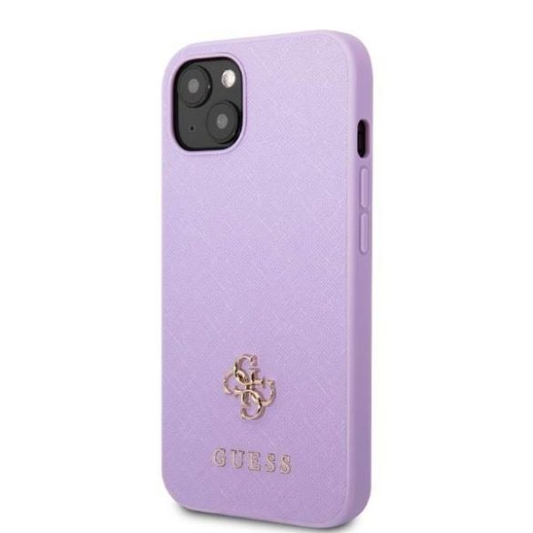 Guess GUHCP13SPS4MU iPhone 13 mini 5,4" lila Saffiano 4G kis fém logós keménytok