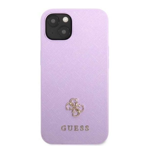 Guess GUHCP13SPS4MU iPhone 13 mini 5,4" lila Saffiano 4G kis fém logós keménytok