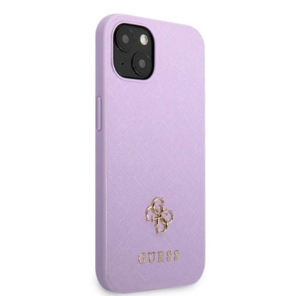 Guess GUHCP13SPS4MU iPhone 13 mini 5,4" lila Saffiano 4G kis fém logós keménytok