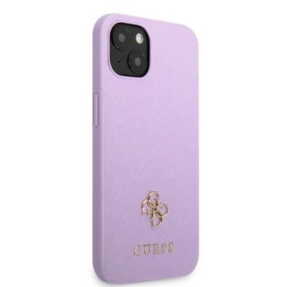 Guess GUHCP13MPS4MU iPhone 13 / 14 / 15 6.1" lila keménytok Saffiano 4G kis fém logó