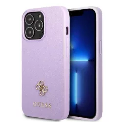   Guess GUHCP13XPS4MU iPhone 13 Pro Max 6,7" lila Saffiano 4G kis fém logós keménytok