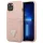 Guess GUHCP13SPSATPP iPhone 13 mini 5,4" rózsaszín Saffiano háromszög logós keménytok kártyatartóval