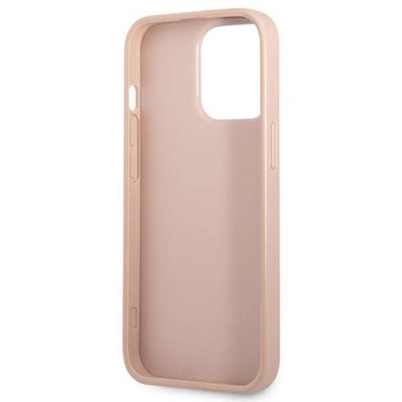 Guess GUHCP13XPSATPP iPhone 13 Pro Max 6,7" rózsaszín Saffiano háromszög logós keménytok